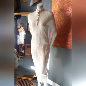 NWT Zara Ribbed Stretch Cotton Midi Dress
